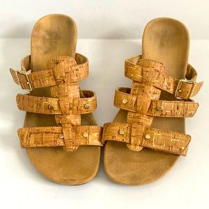 Vionic Park Radia Gold Cork Wedge Sandals- Size 6